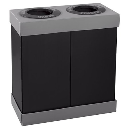 Bsc Preferred Corrugated Plastic Two Bin Trash System RECYCL2BIN